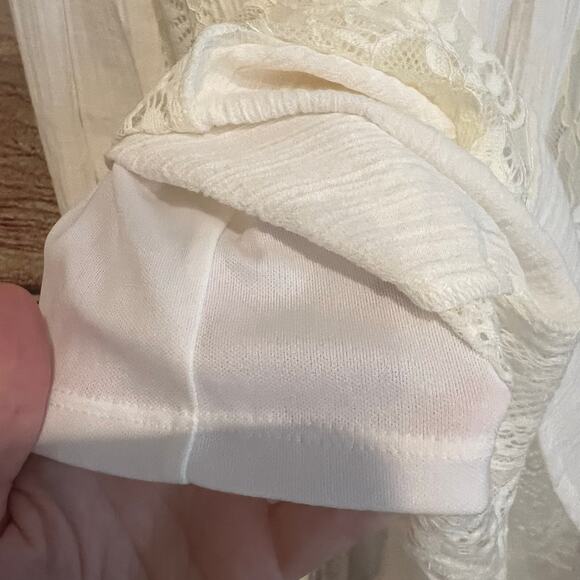 Wrangler Women's Ivory Boho Maxi Skirt Medium Woven Belt Floral Lace Cowgirl - Picture 5 of 9